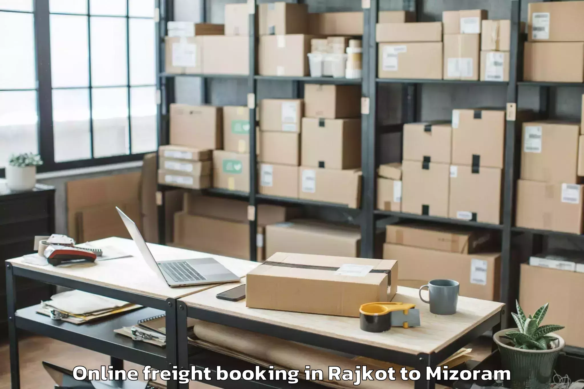 Leading Rajkot to Darlawn Online Freight Booking Provider